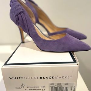 White House Black Market Ella Bow Violet Vista Pumps, Size 7.5